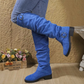 🔥 50% Rabatt – nur heute! 👢 Damen lässige kniehohe Stiefel mit Gürtelschnalle