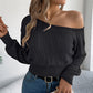 📢📢50%Rabatt!!!🎉✨Damen Schulterfreier Kurzgeschnittener Strickpullover