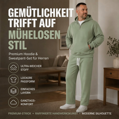 📢📢50%Rabatt!!!🎉✨Lässiges Halb-Zip Kapuzen-Sweatshirt & weite Hose für Herren – bequem, sportlich & vielseitig für Alltag, Sport & Freizeit
