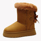 Damen Plateau-Schneestiefel mit Schleifen-Detail