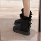 Damen Plateau-Schneestiefel mit Schleifen-Detail