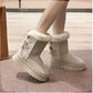 Damen Plateau-Schneestiefel mit Schleifen-Detail