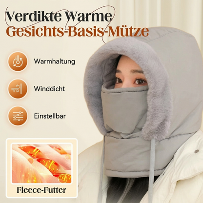 Warme Thermomütze mit Plüschfutter und Gesichtsmaske für Damen und Herren