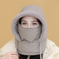 Warme Thermomütze mit Plüschfutter und Gesichtsmaske für Damen und Herren
