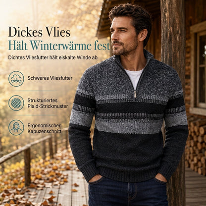 ⏳ Nur noch heute: 50% Rabatt 🔥 Herren Winter-Strickjacke mit Kapuze – kariert, mit Fleecefutter & langen Ärmeln