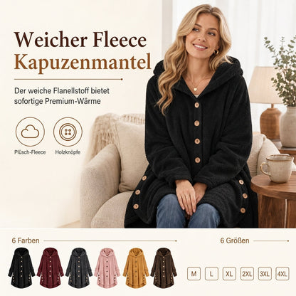 📢📢 50% Rabatt – Nur heute! 🧥✨ Damen Winter Einfarbiger asymmetrischer Knopf Plüsch Fleece Mantel