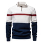 Herren Freizeit Pullover mit Farbblock-Design und Halbzipper