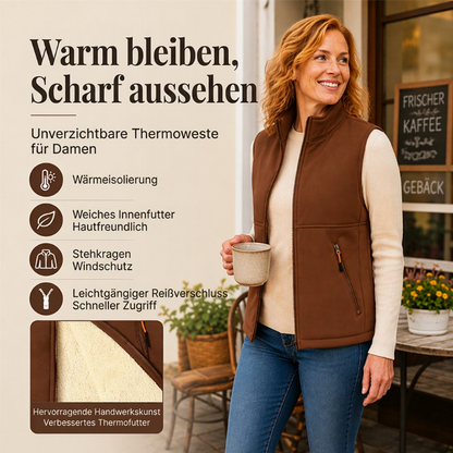 Damen Winter Thermo Weste mit Stehkragen