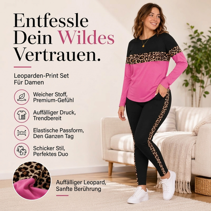 🔥 50% Rabatt – nur für kurze Zeit! ⏳ 2-teiliges Damen-Set mit Leopardenmuster – lässig & bequem 🐆