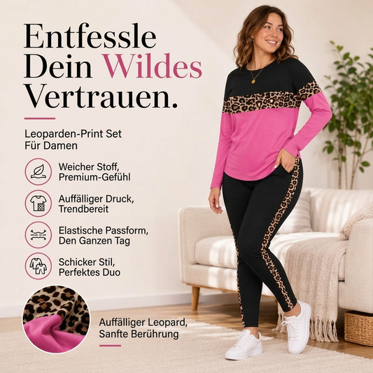🔥 50% Rabatt – nur für kurze Zeit! ⏳ 2-teiliges Damen-Set mit Leopardenmuster – lässig & bequem 🐆