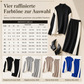 📢🎉 50% Rabatt + Gratis Versand! 🚚✨ Herbst-Winter Farbblock Strick Zweiteiler Damen – Verdickter Pullover und Rock