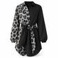 💞 Über 10.000 verkauft! ⭐ Damen Minikleid mit Leopardenmuster – Langarm, Kontrast-Patchwork & Gürtel