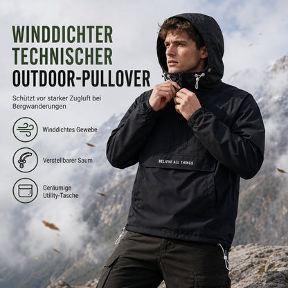 📢📢50%Rabatt!!!🎉✨Wasserabweisende Outdoor-Wanderjacke mit Kapuze und mehreren Taschen