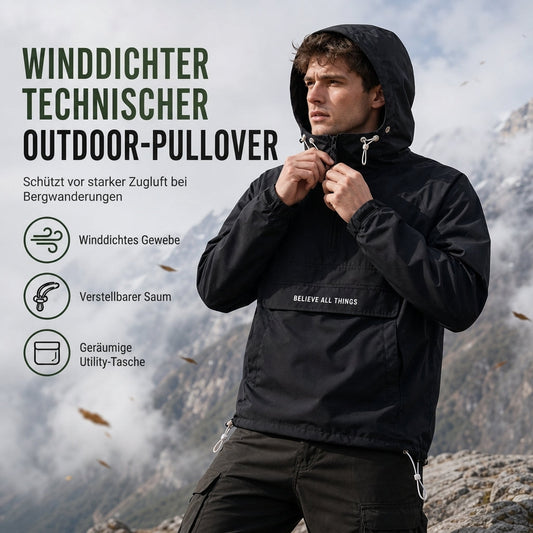 📢📢50%Rabatt!!!🎉✨Wasserabweisende Outdoor-Wanderjacke mit Kapuze und mehreren Taschen