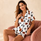 📢🎉50%Rabatt!!!🛍️✨Damen 3-teiliges Pyjama-Set mit Hochlandkuh-Print