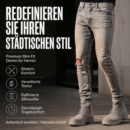 🔥 50% RABATT! Modische Herren Slim-Fit-Jeans – zerrissen & im Destroyed-Look