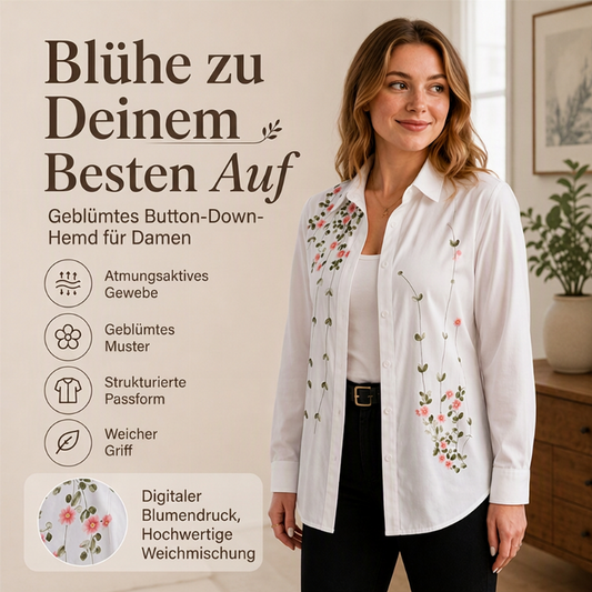 📢🎉50%Rabatt!!!🛍️✨Damen Blumendruck Langarmhemd