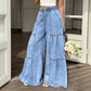 Damen Jeanshose mit hoher Taille und weitem Bein
