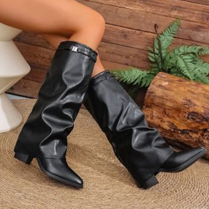 🔥 50% RABATT 👢 Lässige Damen-Kniestiefel mit klobiger Sohle