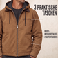 🔁 1000+ echte Bewertungen – durchweg positiv! Herren Arbeitsjacke mit Kapuze und Plüschfutter