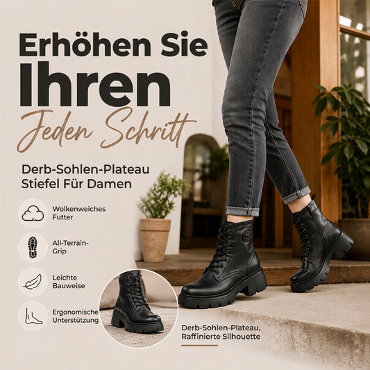 🔥 50% Rabatt – nur heute! 🎉🥾 Damen Retro Plateau Martin Stiefel