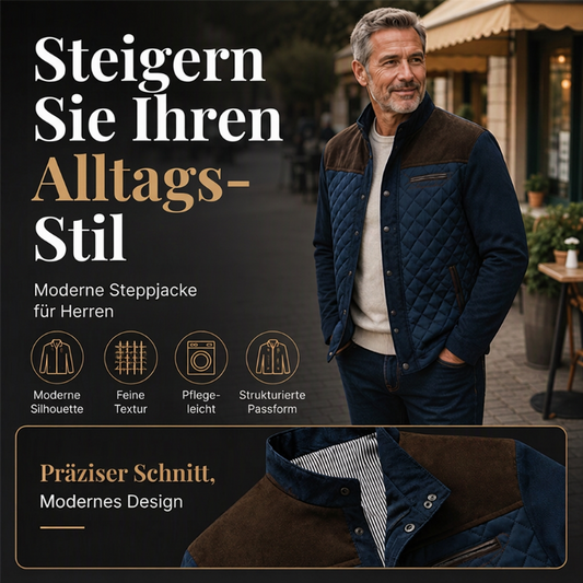 🔥 50% RABATT 🧥 Lässige wattierte Herrenjacke mit Stehkragen – nur solange der Vorrat reicht!