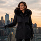 Mittellange Damen-Parka-Jacke mit Plüschfutter