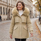 Mittellange Damen-Parka-Jacke mit Plüschfutter