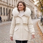 Mittellange Damen-Parka-Jacke mit Plüschfutter