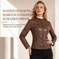 📢🎉50%Rabatt!!!🛍️✨Leichte Damen-Bikerjacke aus Kunstleder, kurze Motorradmantel für Frühling und Herbst