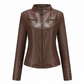 📢🎉50%Rabatt!!!🛍️✨Leichte Damen-Bikerjacke aus Kunstleder, kurze Motorradmantel für Frühling und Herbst
