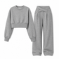 📢🎉50%Rabatt!!!🛍️✨Lockerer sportlicher Herbst-Winter-Zweiteiler aus langärmligem T-Shirt und weitem Cross-Waist-Hosen