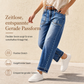 🔥 50% RABATT 👖 Damen Vintage Straight-Leg Jeans – dehnbar, Distressed-Taschen & Fransen-Saum