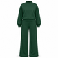 ⏰ Countdown läuft – 50% Rabatt, nur noch 3 Tage! Damen Zweiteiliges Strick-Lounge-Set, Mock-Neck Langarmshirt & hochtaillierte Wide-Leg-Hosen