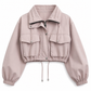 Damen Unifarbe Windjacke mit durchgehendem Reißverschluss, Herbst