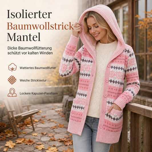 Damen mittel-langer Hoodie mit Kapuze, Baumwollfutter