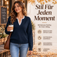 Damen Rollkragen-Strickpullover mit Spitzenbesatz