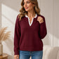 Damen Rollkragen-Strickpullover mit Spitzenbesatz