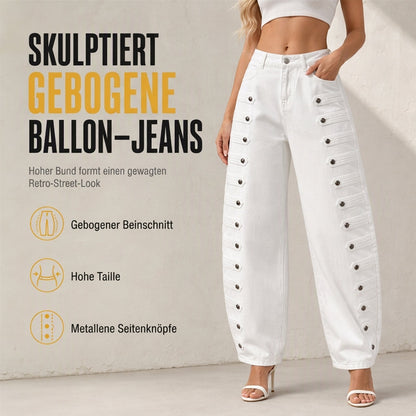 ✨ Neu eingetroffen – jetzt versandkostenfrei!✈ Damen Retro Jeans mit hoher Taille und geschwungenem Bein