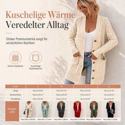 🔥Räumungsverkauf✨Langer, einreihiger gestrickter Damen-Cardigan – legere Oberbekleidung für Herbst und Winter