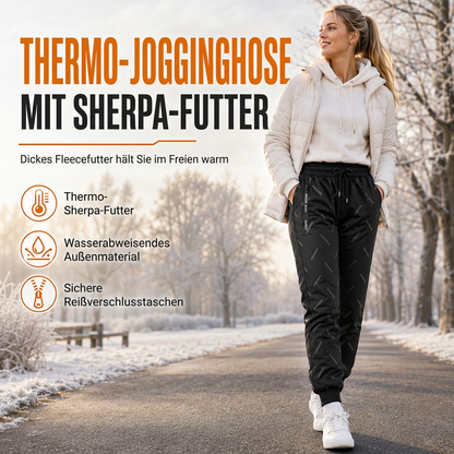 💥 50% RABATT – nur heute! 💥 Unisex-Jogginghose mit Sherpa-Fleecefutter – locker, warm & mit Reißverschlusstaschen