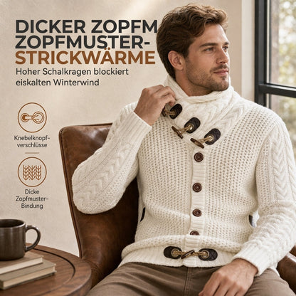 🔥 50% RABATT ✨ Herren-Strickpullover mit Rollkragen & Knopfleiste – klassisch & warm
