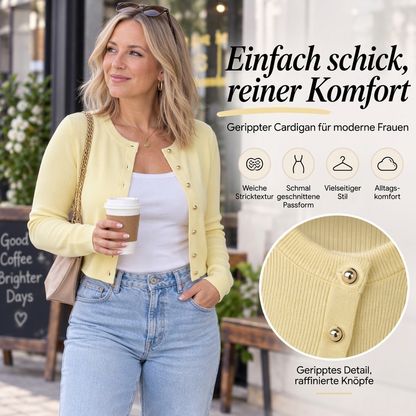 Damen Strickjacke mit Knopfleiste und langärmlig