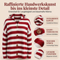 Damen Gestrickte Kapuzenstrickjacke mit Streifen