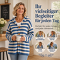 Damen Gestrickte Kapuzenstrickjacke mit Streifen