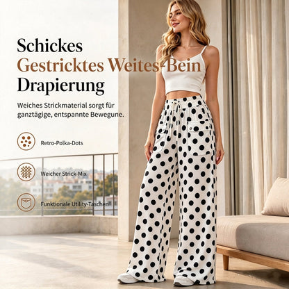 🙌 70% Wiederkaufquote🔥🔥 Freizeit-Hosen für Damen mit Gepunkteter Muster und Weitem Bein