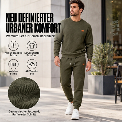 🏷️ Halber Preis – jetzt zugreifen! ✨ Freizeit Sportset für Herren mit strukturiertem Jacquard