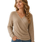 Damen Wickel-V-Ausschnitt Strickpullover
