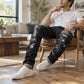 🔥 Nur heute 50 %! Herren zerrissene, schmale, used-out Denim-Jeans