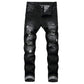 🔥 Nur heute 50 %! Herren zerrissene, schmale, used-out Denim-Jeans